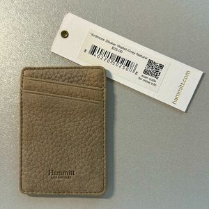 Hammitt Classic Ardmore Sticker Wallet Grey Natural Leather NWT!